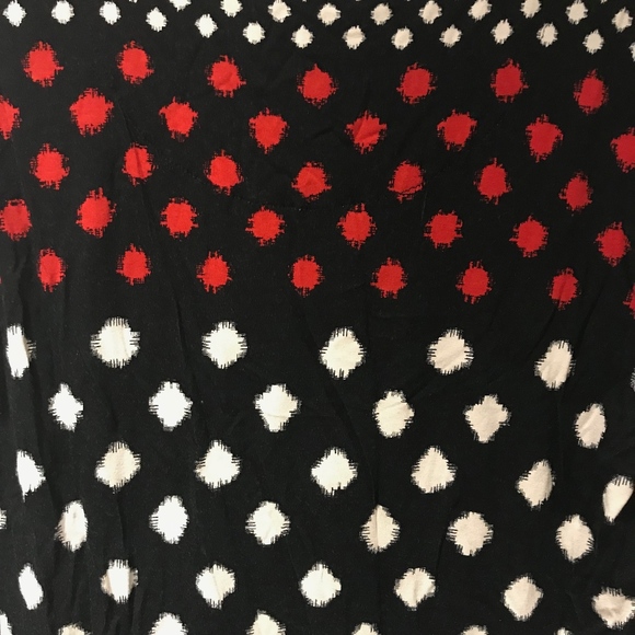 Chico's Woman's Long Sleeve Tee. Red & White Dots - Picture 4 of 4